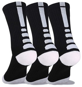<span class=keywords><strong>Chaussettes</strong></span> de basket-ball athlétique élite coussinées blanches vierges avec logo personnalisé en gros - Product Image 6