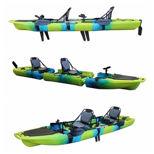 Nouveau Vicking Modulaire Amovible Tandem <span class=keywords><strong>2</strong></span> Personnes En Plastique Dur Pêcheur Kayak 14 FT <span class=keywords><strong>2</strong></span> ou 3 Section Pédale Kayak De Pêche avec Pédales - Product Image 1