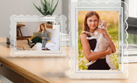Cadre photo en acrylique sur mesure certifié FSC, directement de l'usine, forme personnalisée, magnétique, transparent