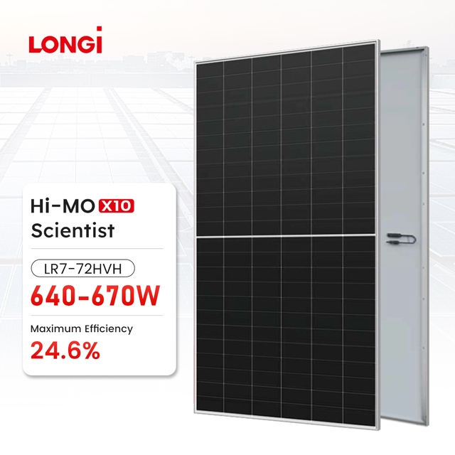 Longi Hi-MO X10 LR7-72HVH Solar Panels 645W 650W 655W 660W 665W Bifacial Solar Panel in Stock Longi