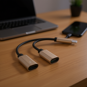 อะแดปเตอร์ซ็อกเก็ตคู่สำหรับสายเคเบิลแยกสัญญาณ USB-C ของ iPhone - Product Image 3