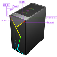 SPCC verre trempé mi tour ATX ITX MATX Gaming PC Case avec ventilateurs RVB LED ARGB Strip Metal Mesh Custom Desk Case