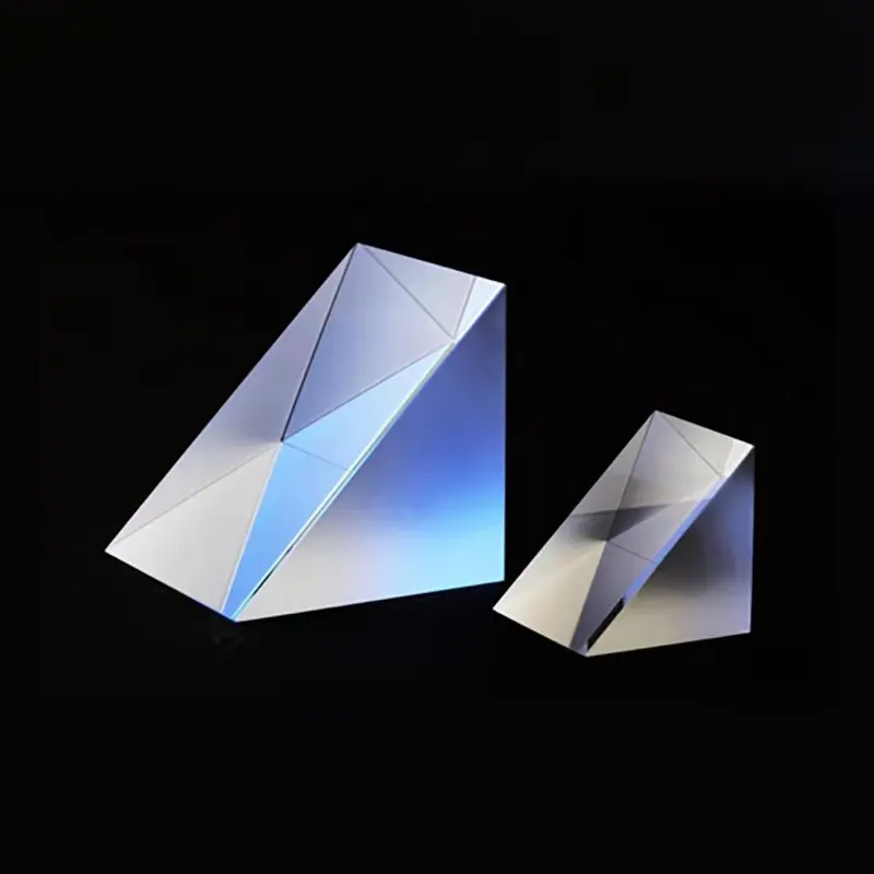 Prisma de quartzo de vidro óptico feito sob encomenda, ângulo reto triangular