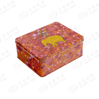 Boîte en métal rectangulaire fantaisie pour biscuits, bonbons, chocolats, emballage cadeau