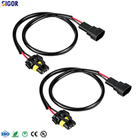 Kabel Adaptor Harness Lampu Depan H11 Female 9005/9006/9012 Male, PTFE IP67, Plug and Play untuk Penggunaan HID/LED pada Mobil