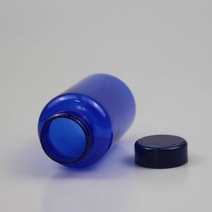 Flacone in PET blu da 200cc per medicinali, vitamine, pillole e capsule, per uso alimentare - Product Image 4