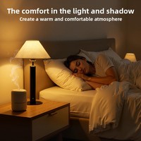 Lampe de table en tissu de style moderne du milieu du siècle, en forme de parapluie, pour chambre à coucher, bureau, chevet, 5000 mAh, rechargeable, à intensité variable tactile