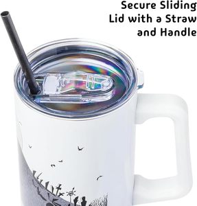 Gobelet isotherme en acier inoxydable à double paroi Silver Buffalo Disney Nightmare Before Christmas <span class=keywords><strong>Tim</strong></span> <span class=keywords><strong>Burton</strong></span> Jack Skellington Hill Moon avec poignée - Product Image 5