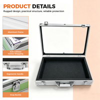 Valise professionnelle pour outils de barbier avec couvercle transparent de haute qualité, logo personnalisé, en aluminium portable avec clé, mousse OEM
