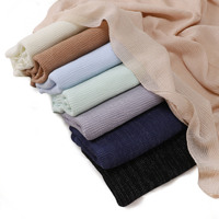 Vente en gros de foulards pour femmes, nouveaux foulards en coton argenté doux, longs, froissés, scintillants, à paillettes, à franges, foulards gratuits