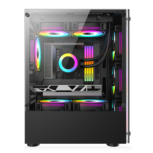 Lovingcool安い強化ガラスコンピューターデスクケースミッドタワーPCキャビネットキューブ<span class=keywords><strong>ATX</strong></span>/MATX CPURGBファンPCケースゲーミングデスクトップ用 - Product Image 5