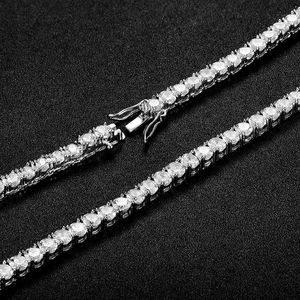 Collier pour homme en cuivre plaqué or, micro-incrusté de zircon, 4 mm, 61 cm, or blanc, bijoux cadeau - Product Image 3