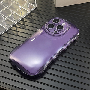 Custodia per telefono con paraurti di lusso viola verde e ricci per <span class=keywords><strong>iPhone</strong></span> 16 Pro Max 15 14 <span class=keywords><strong>11</strong></span> Pro <span class=keywords><strong>Cover</strong></span> in <span class=keywords><strong>Silicone</strong></span> morbido <span class=keywords><strong>trasparente</strong></span> antiurto - Product Image 2