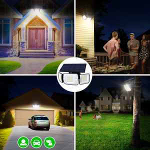 Intelamp thấp moq 3 đèn đầu năng lượng mặt trời Powered tường ánh sáng An ninh ánh sáng với 2 cảm biến chuyển động - Product Image 6