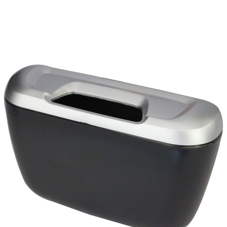 Puerta de plástico lado asiento Mini coche cubo de basura con gancho para coche automotriz