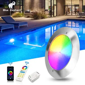 12V Thin Slim Pool Lamp Color Wall Mounted Underwater Flat Tuya Wifi Smart Ip68 Waterproof Led Rgb Swimming Pool Lights