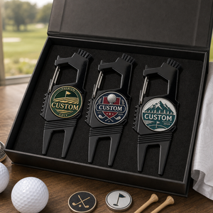 Kit <span class=keywords><strong>de</strong></span> réparation <span class=keywords><strong>de</strong></span> divots <span class=keywords><strong>de</strong></span> golf multifonction en métal <span class=keywords><strong>de</strong></span> haute qualité, personnalisé, avec ouvre-bouteille, brosse et aimant pour marqueur <span class=keywords><strong>de</strong></span> balle - Product Image 1