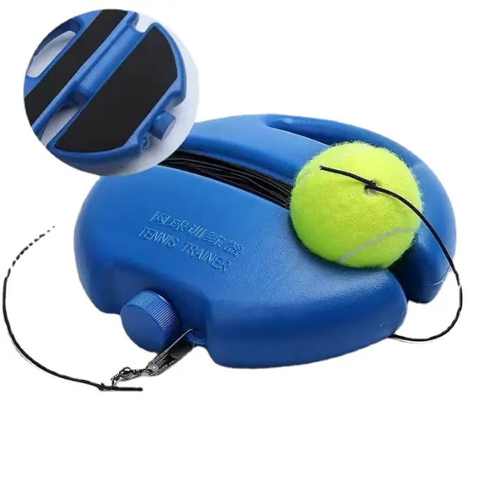 Entrenador de tenis, placa base de rebote, pelota de tenis, herramienta de práctica de autoestudio, equipo de ejercicio deportivo para principiantes con 2 pelotas