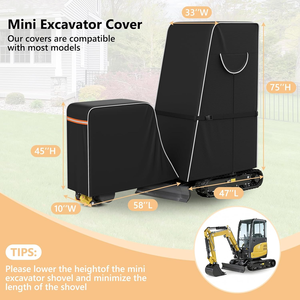 OEM <b>Mini</b> Excavator Cover Heavy Duty Oxford Compatible with Kubota KXX008, BobcatE10, Waterproof Small Excavator Outdoor Cover - Product Image 2
