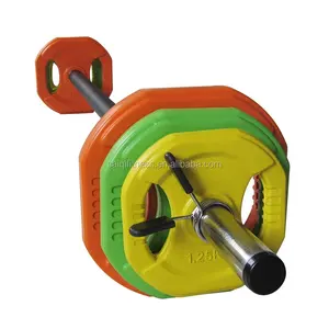 Factory Direct Sale Weight Lifting Colorful Rubber Barbell Set