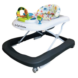 Marche-bébé pliable portable à bascule avec 2 roues en PU4.3, lumières musicales, 9 hauteurs réglables, capacité de charge de 15 kg, EN Âge 6 ans - Product Image 2