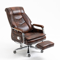 Chaise de bureau ergonomique pivotante et réglable en hauteur, en cuir de luxe, pour PDG, dirigeant, vente en gros