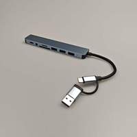 Hub USB-C 7-en-1 : Adaptateur de station d'accueil USB 3.0 haute vitesse pour ordinateur portable