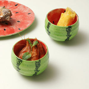 Tazón de Cerámica con Diseño de Sandía, Vajilla Redonda para Niños, Porcelana de Grado Alimenticio, Tazón de Desayuno Infantil con Patrón de Frutas - Product Image 4
