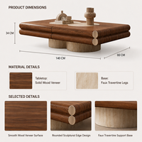 Table basse rectangulaire design, style vintage moderne, mobilier haut de gamme pour salon et hôtel, fabrication OEM