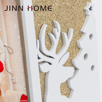Cadre photo sur le thème de Noël - Décoration en forme d'étoile dorée scintillante et de renne découpé pour les photos de famille de Noël