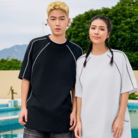 T-shirt de qualité supérieure, style hip-hop, haute densité, coupe décontractée, prêt à être expédié, 250 g/m², design à blocs de couleur