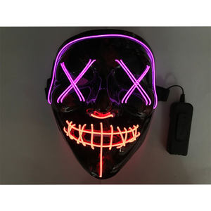 Venta caliente EL Wire Costume Mask Horror Party Led Glow El Masks Decoraciones <span class=keywords><strong>de</strong></span> Halloween Máscaras <span class=keywords><strong>de</strong></span> fiesta - Product Image 2