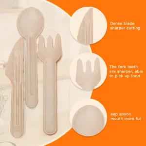 Eco Biodegradable Bagasse Disposable Cutlery Cutlery Set Of Forks Spoons Knives