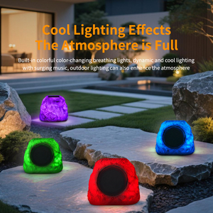 Rock BT 5.3 Loa kết nối, đá, không dây ngoài trời, tuổi thọ pin 22 giờ, với sạc năng lượng mặt trời, IP65 chống nước và bụi - Product Image 5