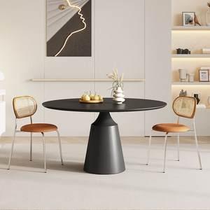 Rock Plate Dining <strong>Table</strong> for <strong>Small</strong> Apartments Minimalist Design Pure Black <strong>White</strong> Turntable Top Anti-scratch Anti-scalding No - Product Image 5