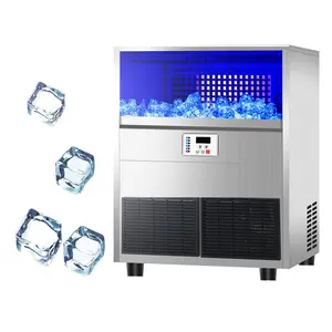 Máquina comercial para hacer cubitos de hielo en encimera Máquina automática para hacer hielo en bloque de acero inoxidable Máquina de hielo autolimpiable