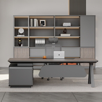 Bureau en bois de luxe au design moderne haut de gamme pour PDG Boss Mobilier de bureau de direction élégant pour appartement ou immeuble de bureaux