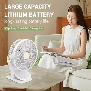 Multi-Functional 5 Speed LED Light Wireless Electric Fan Low Noise 3 Modes Night Light Clip for Household <b>Camping</b> Plastic - Product Image 6