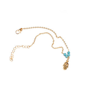 Venta al por mayor Simple personalizado cadena Palma <span class=keywords><strong>tobillera</strong></span> pulsera pie joyería descalzo sandalias tobilleras para mujeres K018 - Product Image 4