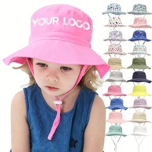 Chapeaux de pêcheur pour enfants avec cordon, personnalisables avec logo brodé, pour garçons et filles, été, plage - Product Image 1