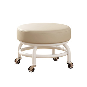 Taburete con ruedas, cojín redondo suave, con ruedas para uso doméstico, tamaño adulto - Product Image 4