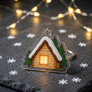 Porte-clés de Noël en acrylique personnalisés BOCE 2027, décoration créative pour les fêtes - Product Image 1