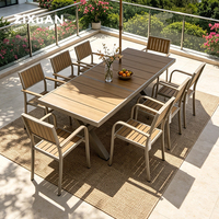 Meubles de terrasse pour restaurant, salon de jardin en osier pour hôtel, ensemble table et chaises modernes d'extérieur, chaise en aluminium pour piscine, bistrot, balcon