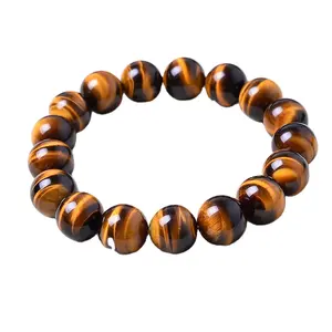 Factory price Natural Stone Brown Gold Tiger Eye Agat Round Beads 16 Strand 4 6 8 10 12 14MM Pick Size For Jewelry Making