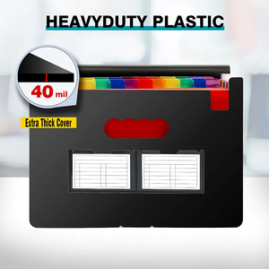 تصنيع المعدات الأصلية A4 توسيع بلاستيك أسود 13 جيب قابل للتوسيع حقيبة محفظة حجم نمط قانوني للاستخدام المدرسي - Product Image 2