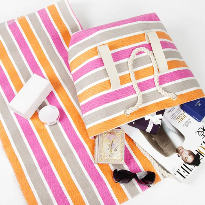 פופולרי ליידי יד נשים תיק חוף קניות קידום מכירות קוסמטי להשתמש ב tote תיק עיצוב עם מחצלת