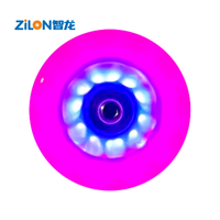 Roues de patins à roulettes LED 80 mm à double lumière clignotante, lumineuses, changeantes de couleur, étanches, durables, en PU à rebond élevé