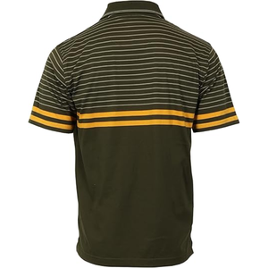 Polo à manches courtes rayé pour homme en coton et fibre de bambou, respirant, tricoté, avec col et poche, logo personnalisé - Product Image 4
