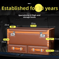 Organisateur de coffre de voiture robuste, grande capacité, multi-compartiments, avec poignée, antidérapant, pour SUV, boîte de rangement avec serrure