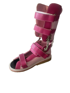 Sandales en cuir haut orthopédiques colorées enfants avec chaussures de paralysie cérébrale semelle intérieure de Correction d'hémiplégie pieds plats antidérapants - Product Image 4